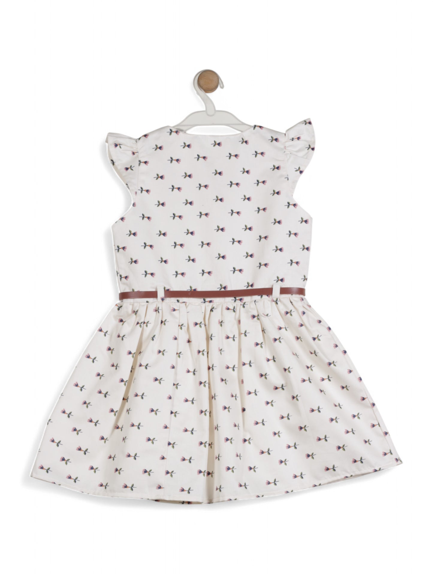 Printed Floral Cotton Frock - White