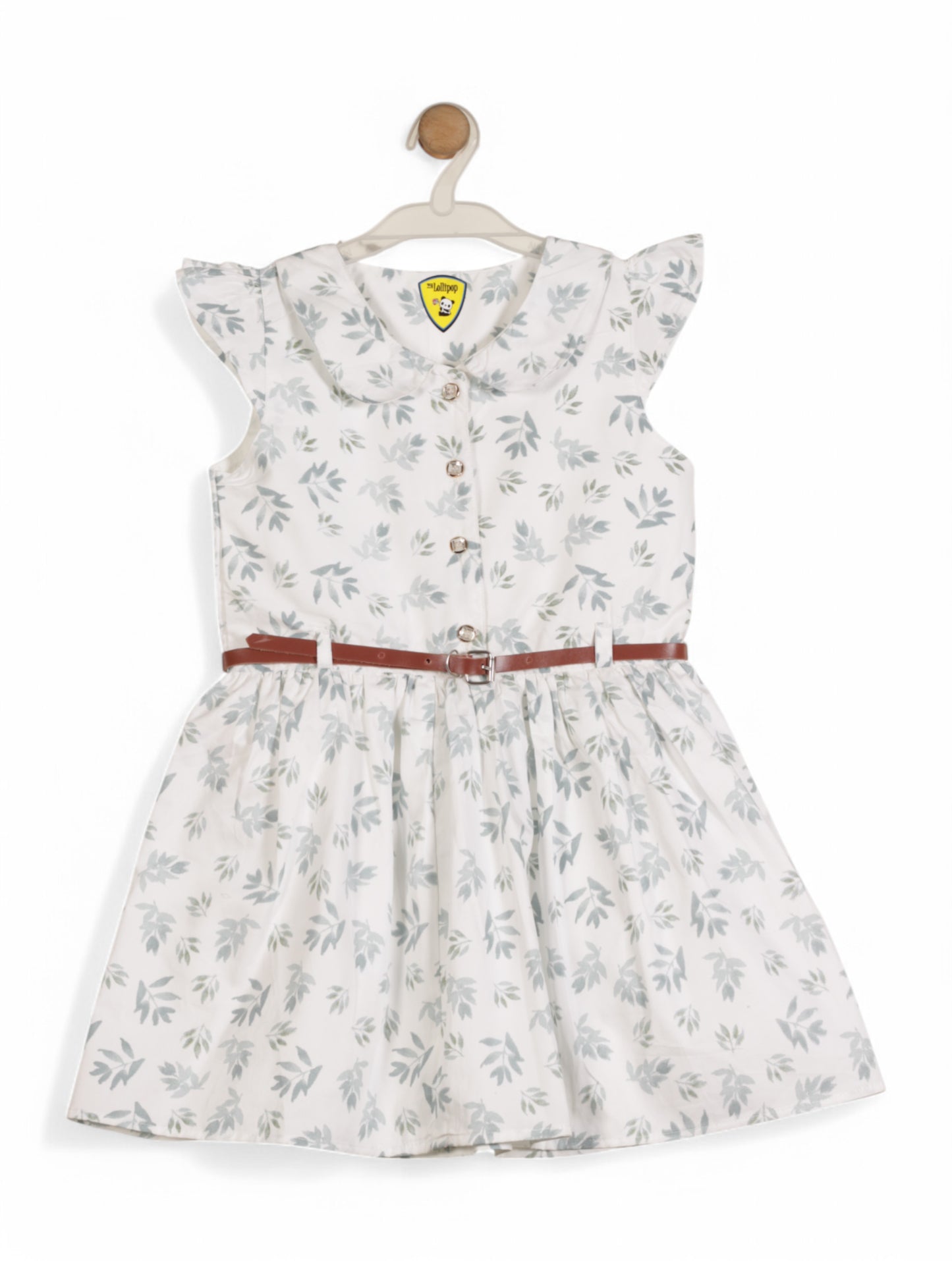 Printed Floral Cotton Frock - White