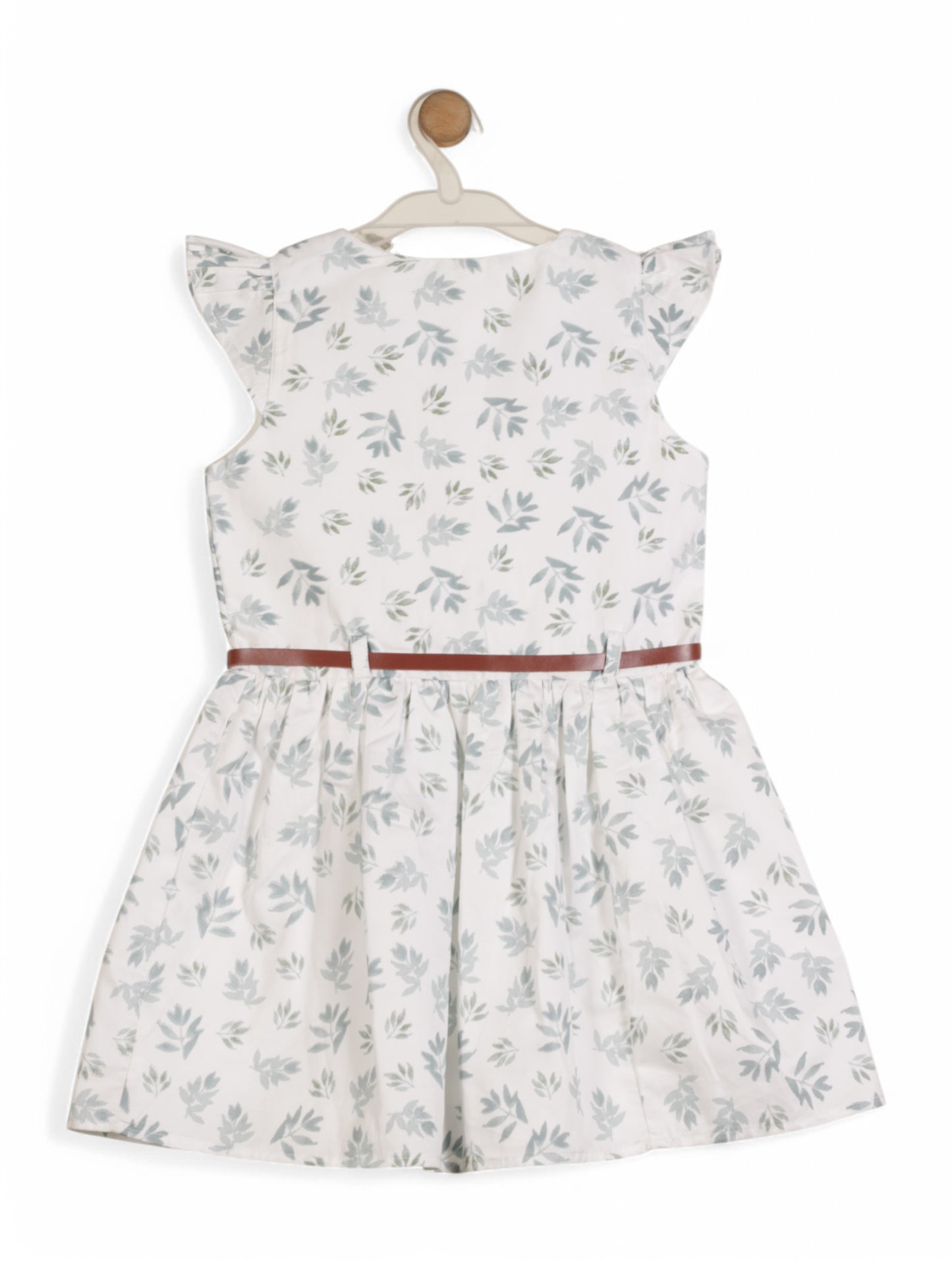 Printed Floral Cotton Frock - White