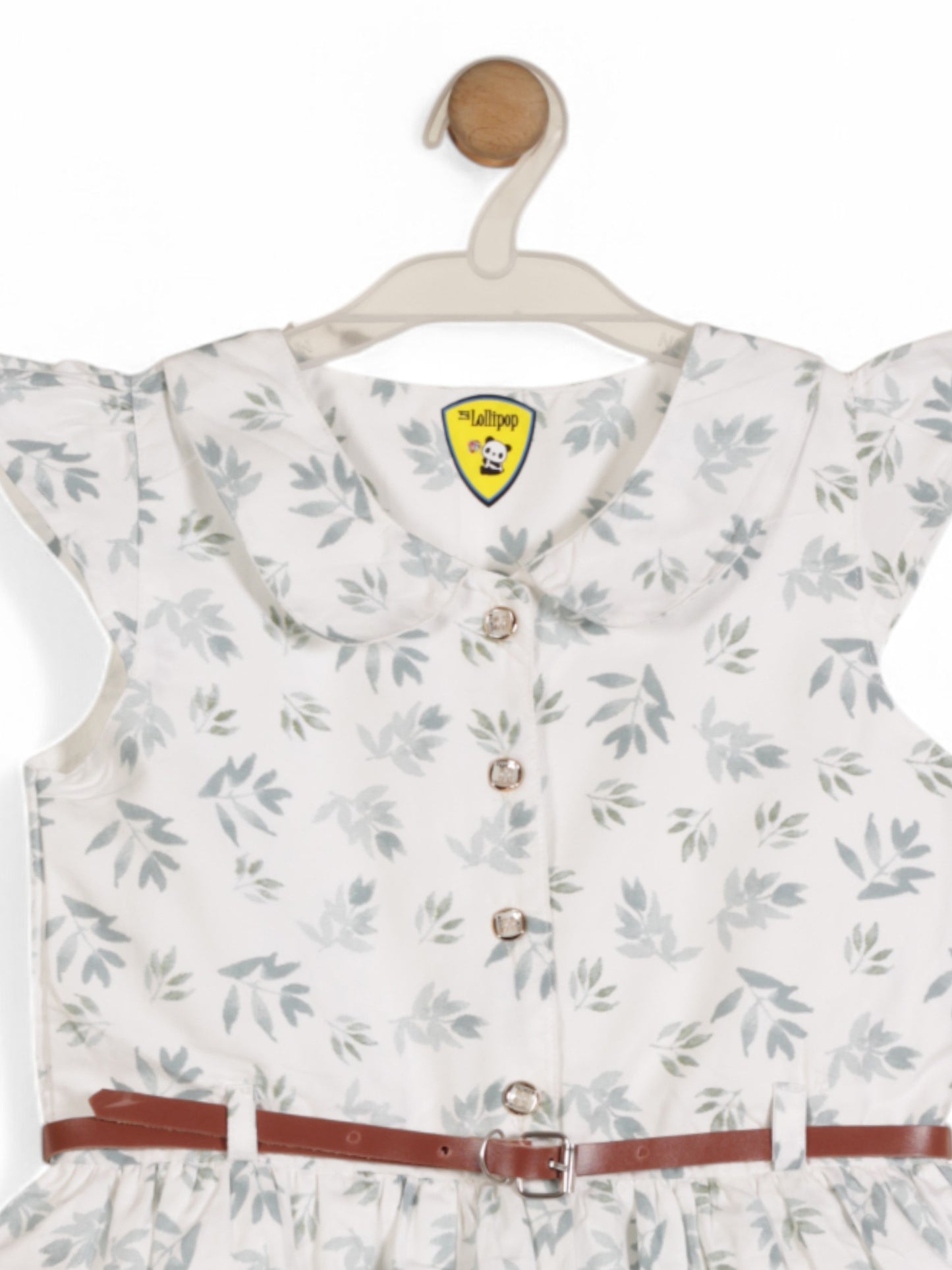 Printed Floral Cotton Frock - White