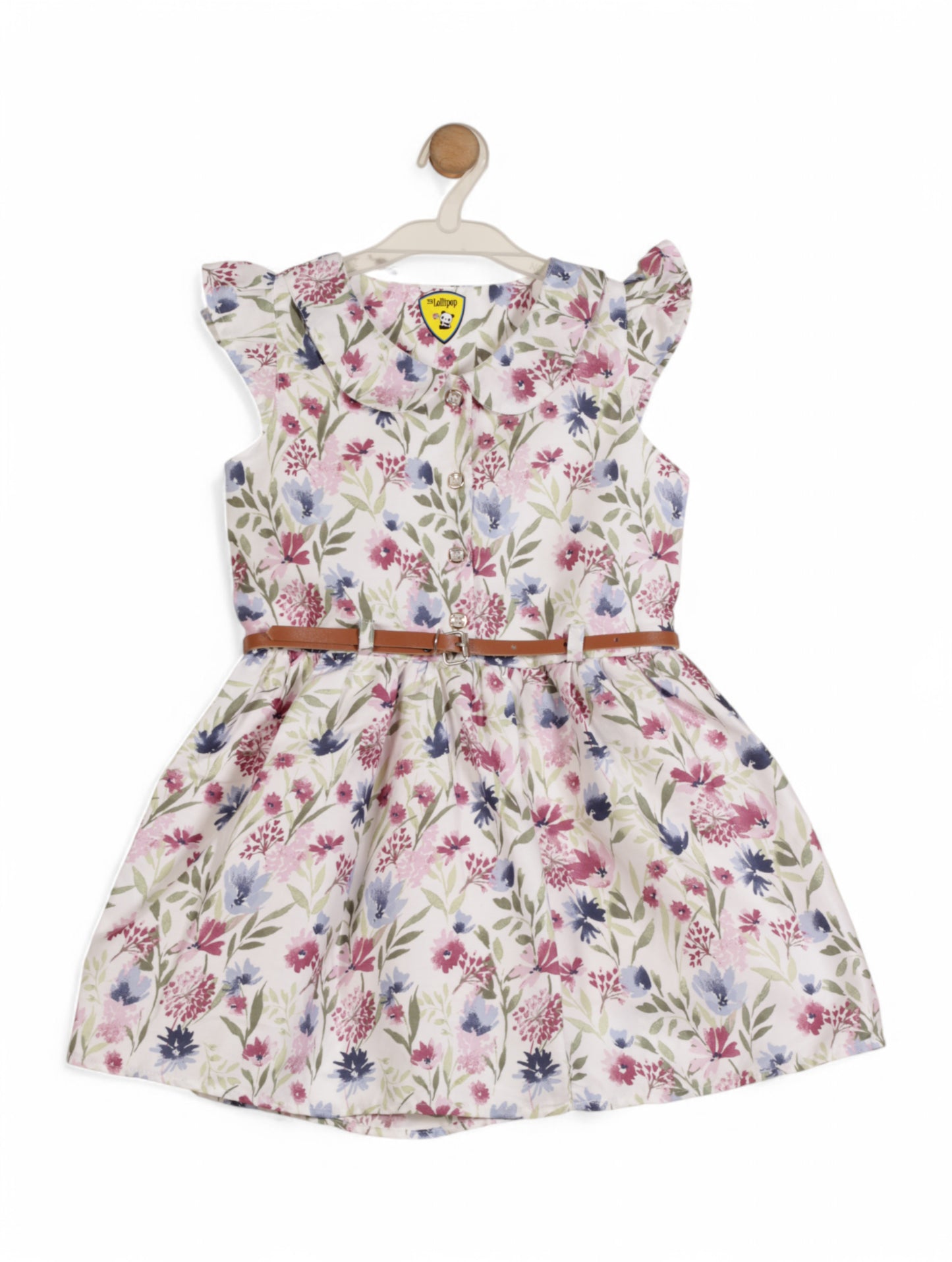 Printed Floral Cotton Frock - White
