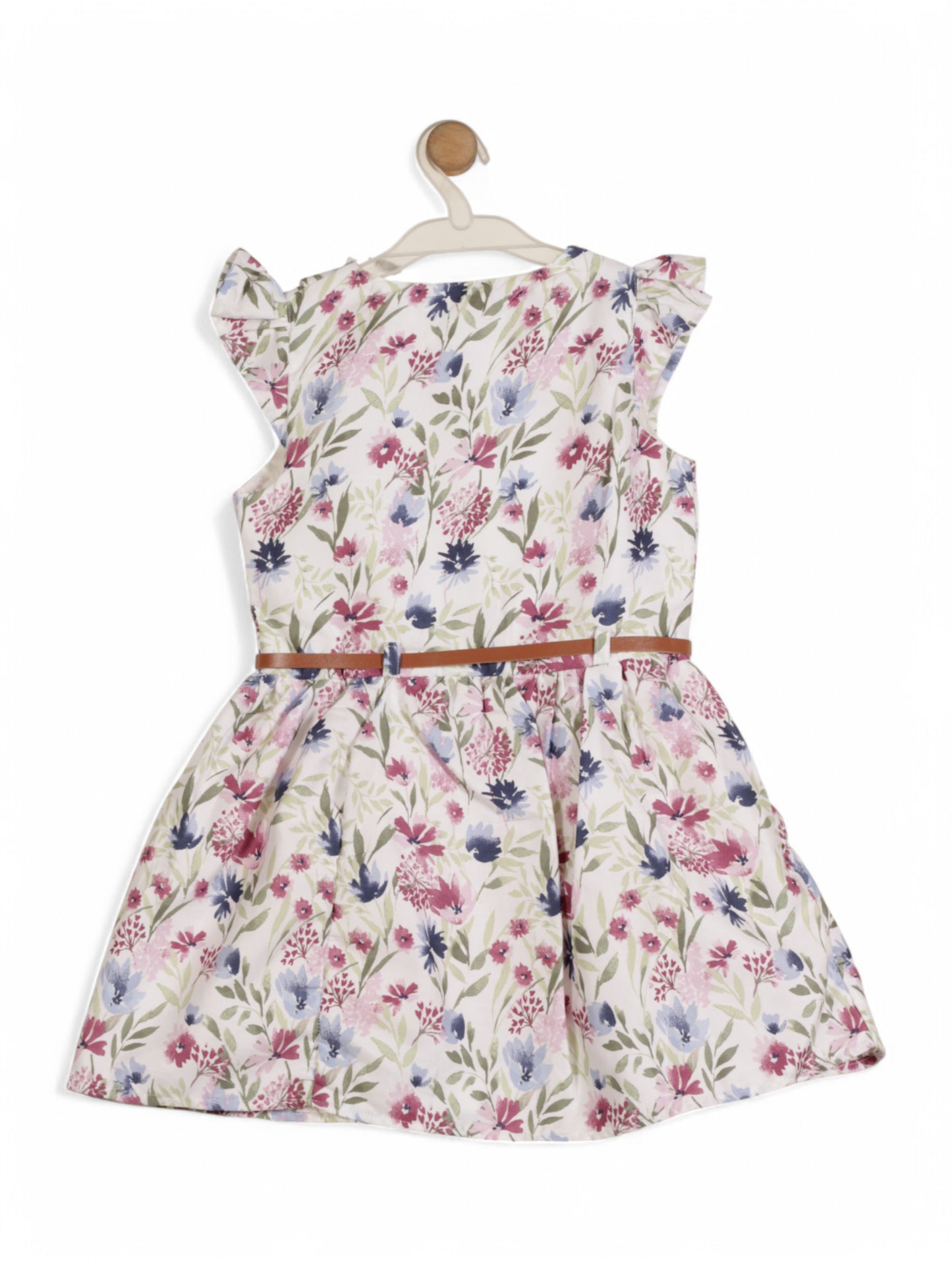 Printed Floral Cotton Frock - White