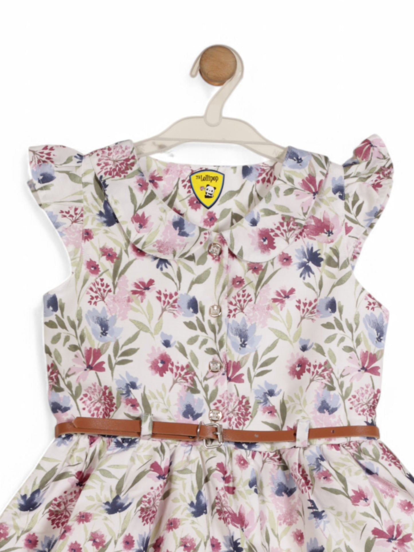 Printed Floral Cotton Frock - White