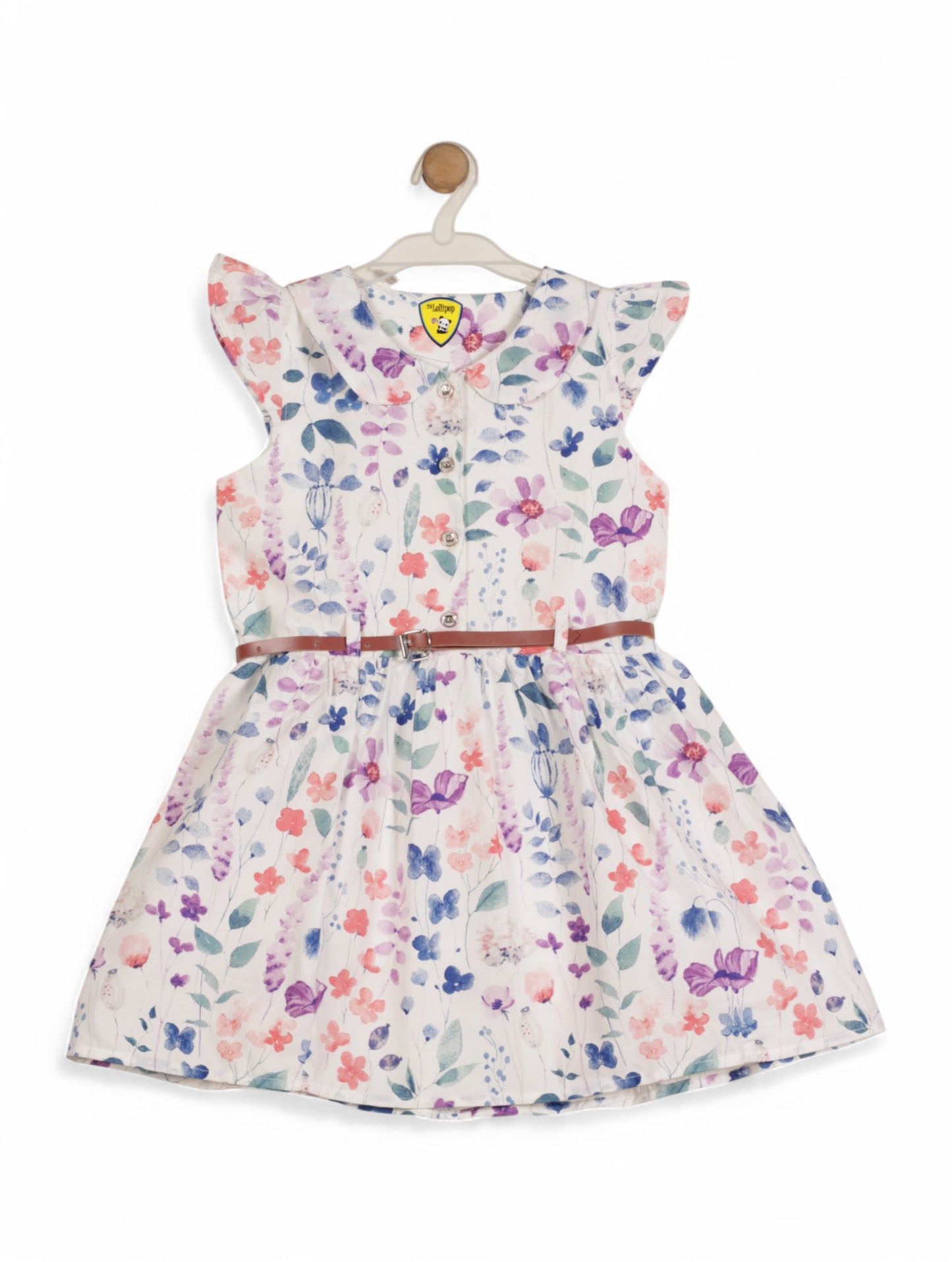 Printed Floral Cotton Frock - White