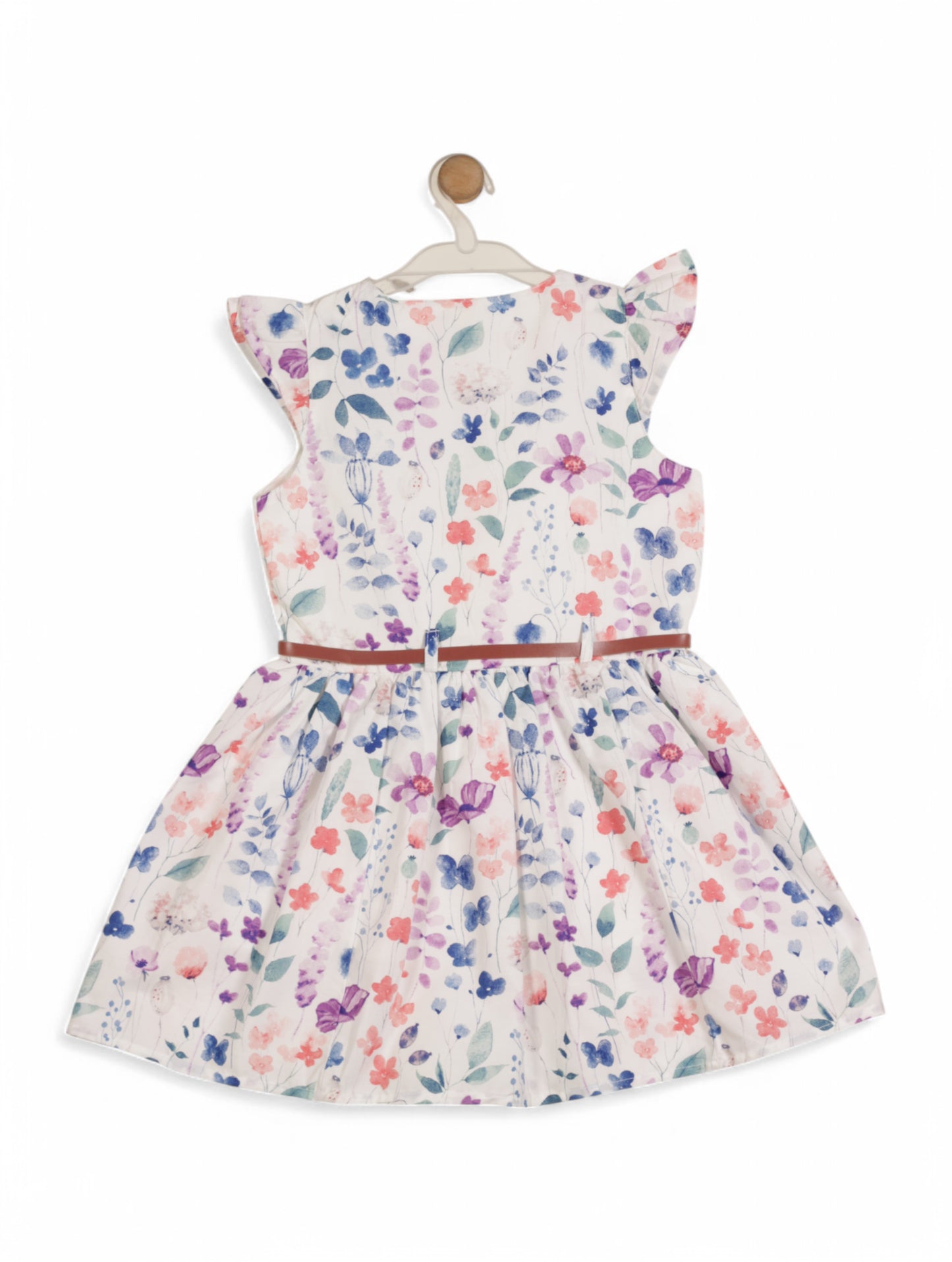 Printed Floral Cotton Frock - White