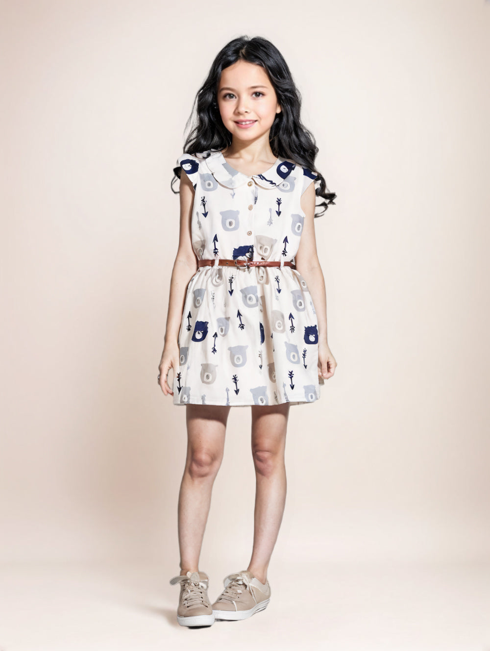 Printed Cotton Frock - White