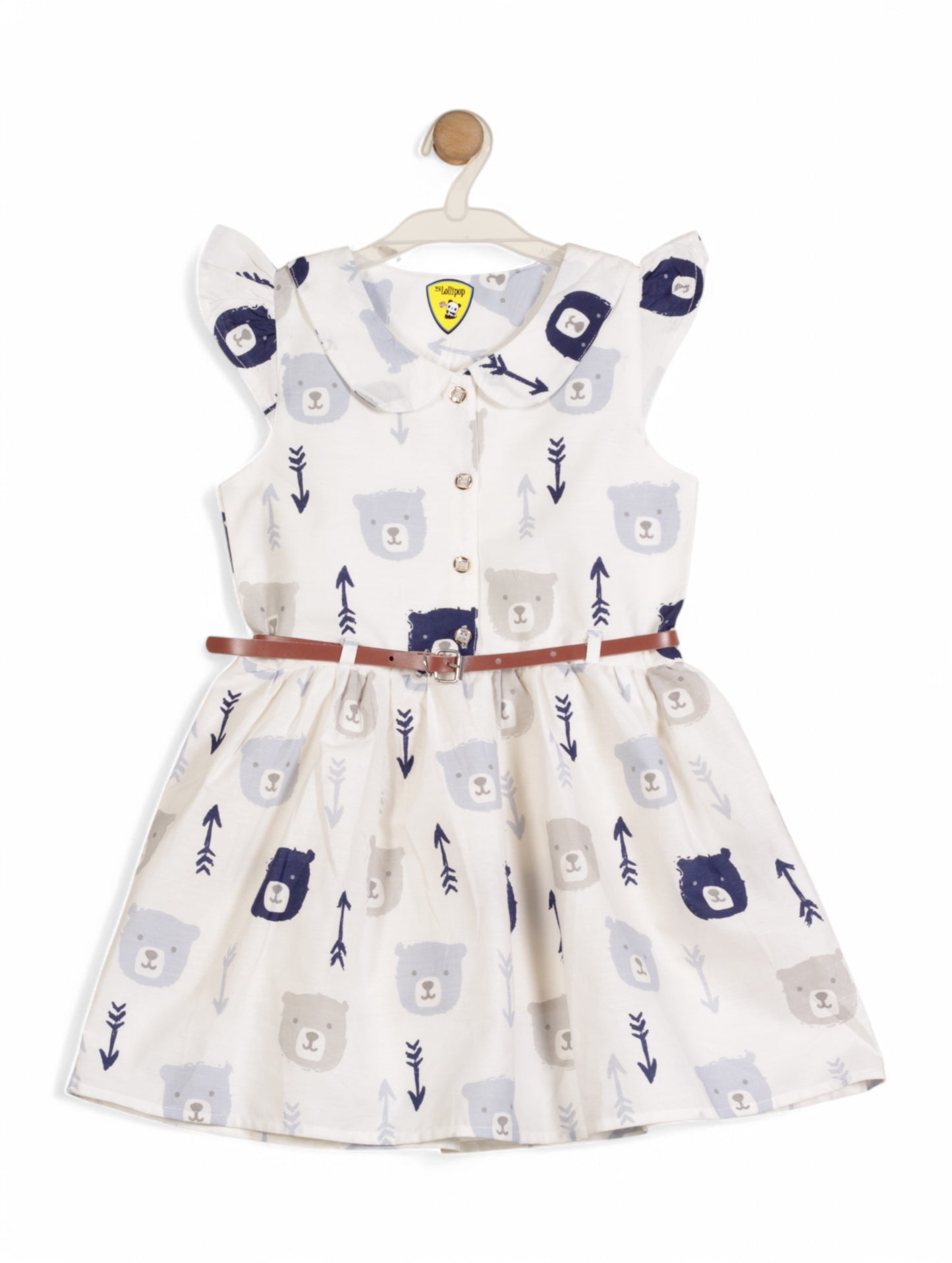 Printed Cotton Frock - White