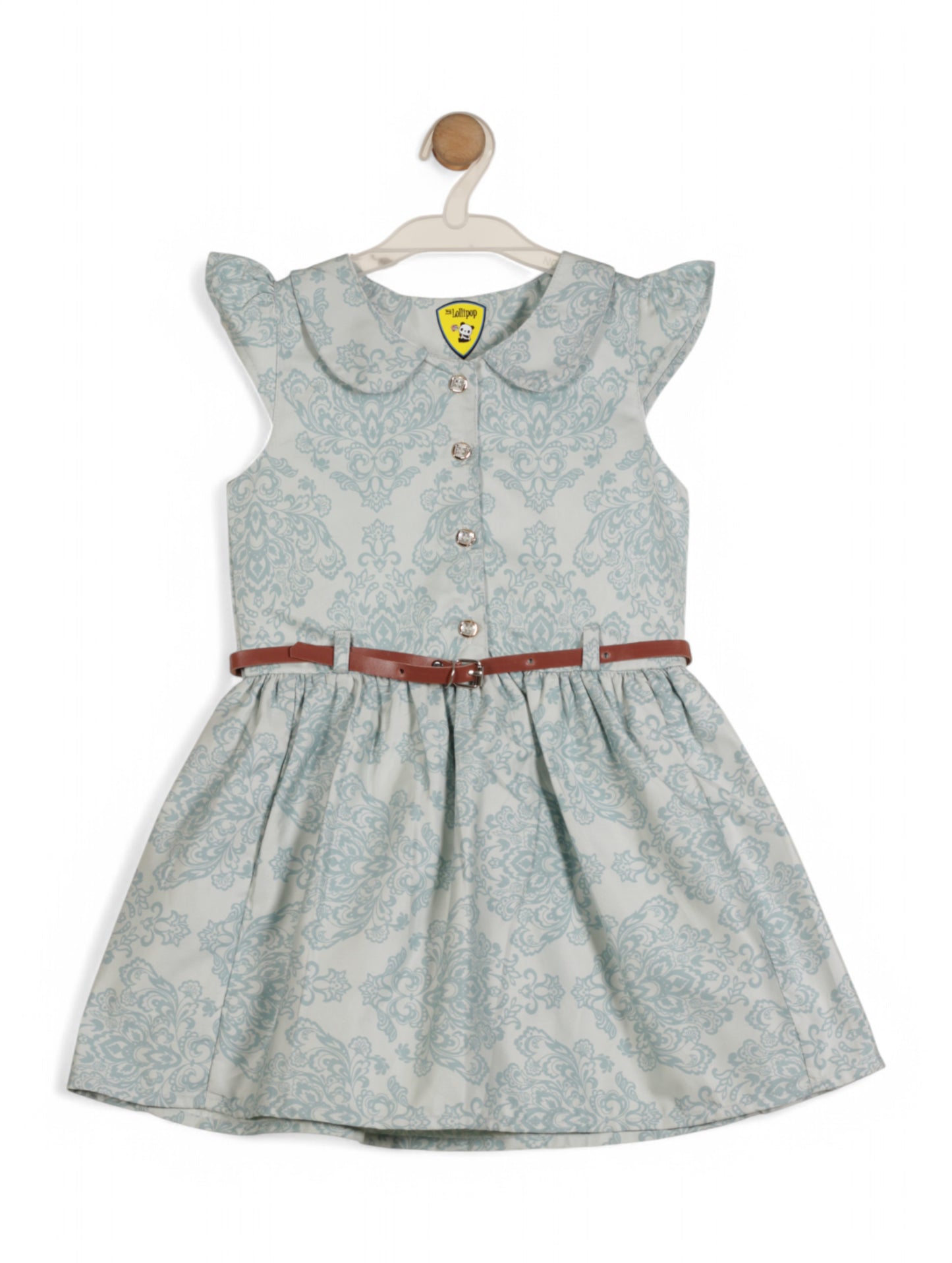 Printed Floral Cotton Frock - Green