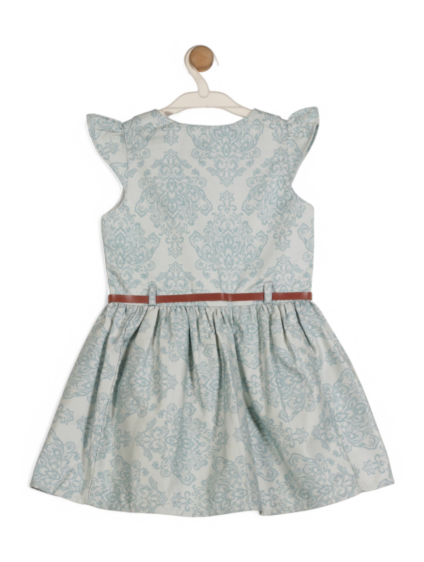Printed Floral Cotton Frock - Green