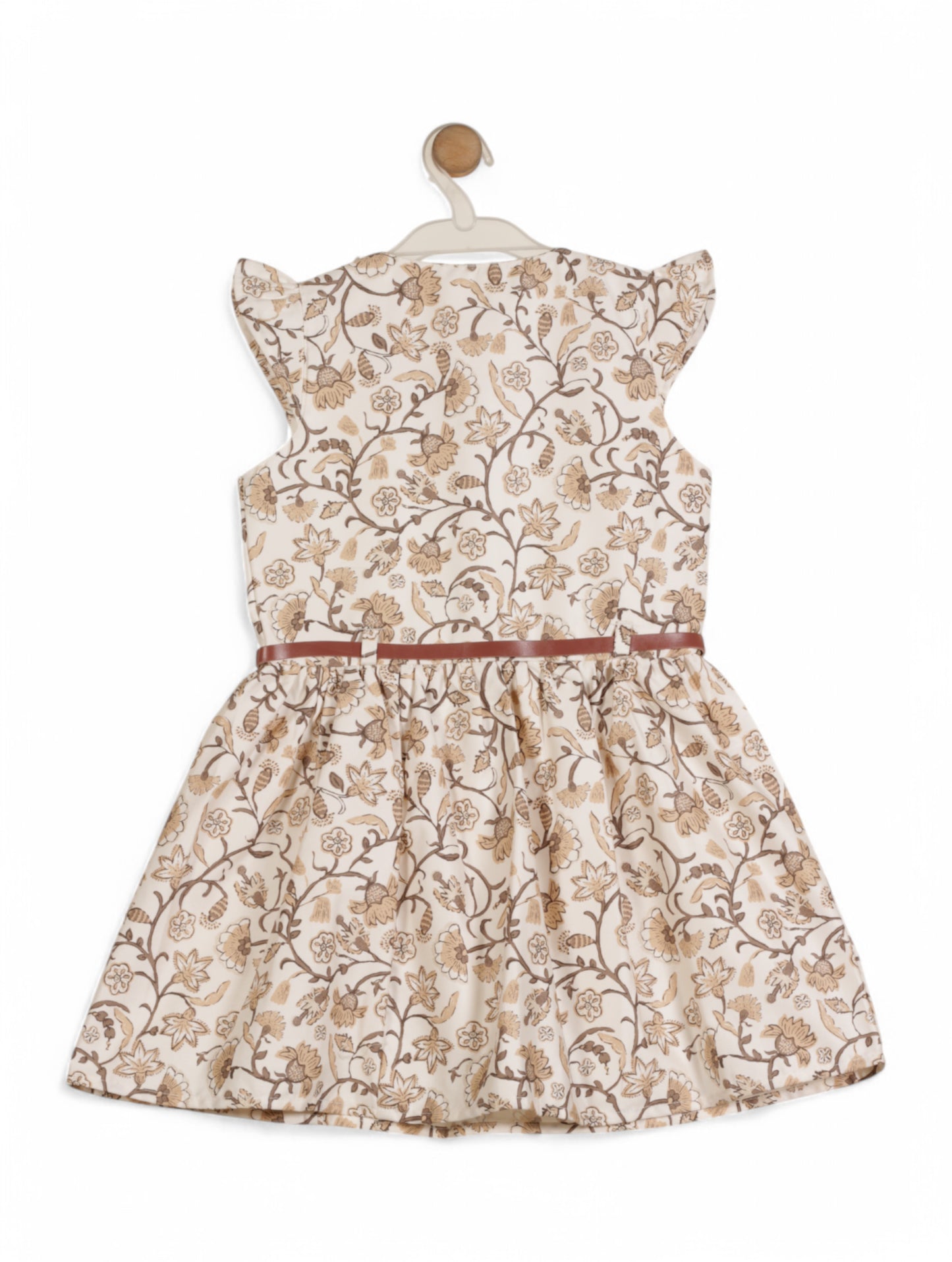 Printed Cotton Frock - Cream