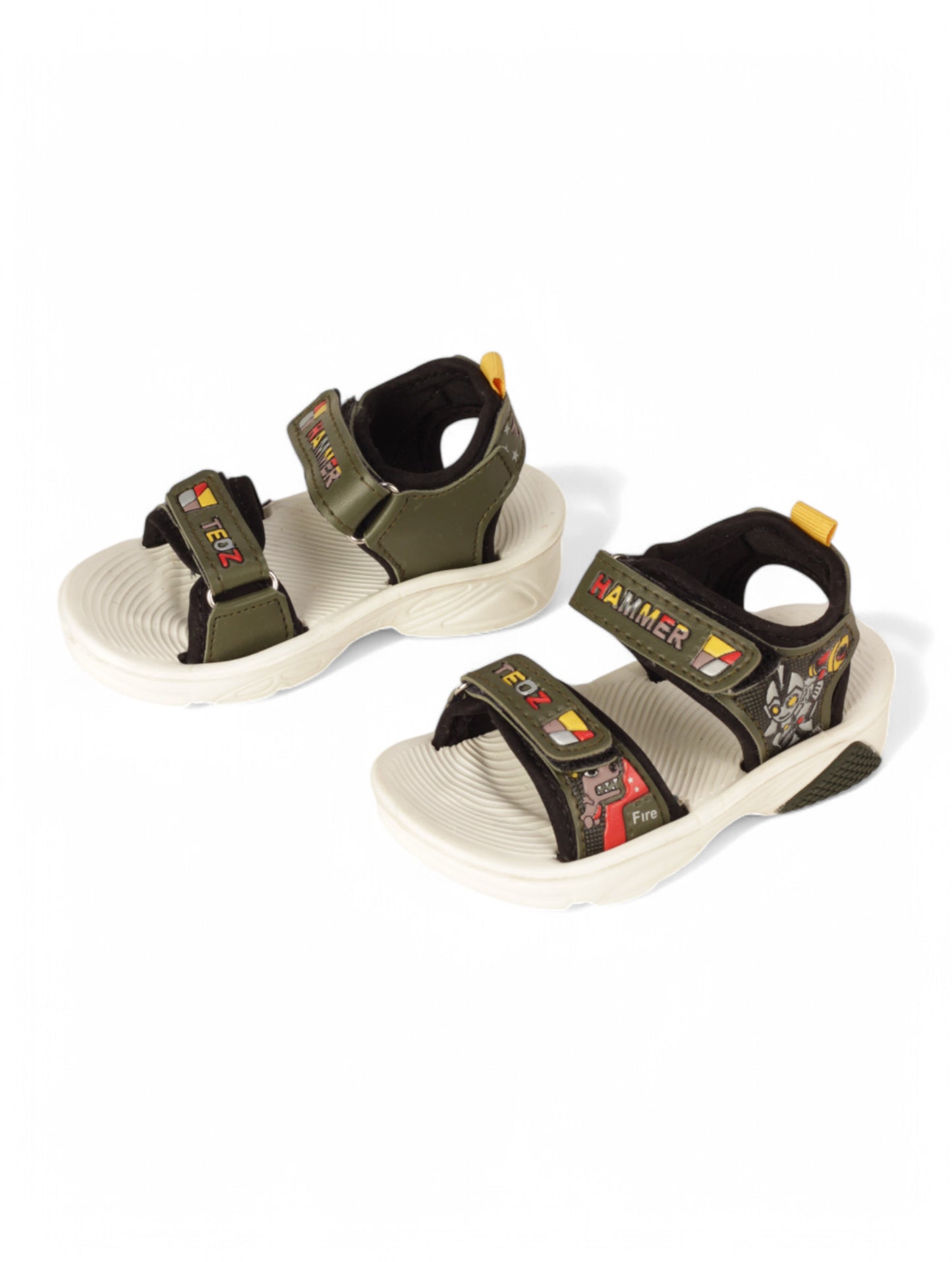 Sandals With Velcro Closing - Green