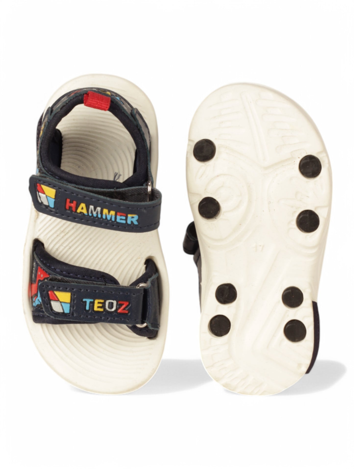 Sandals With Velcro Closing - Navy Blue