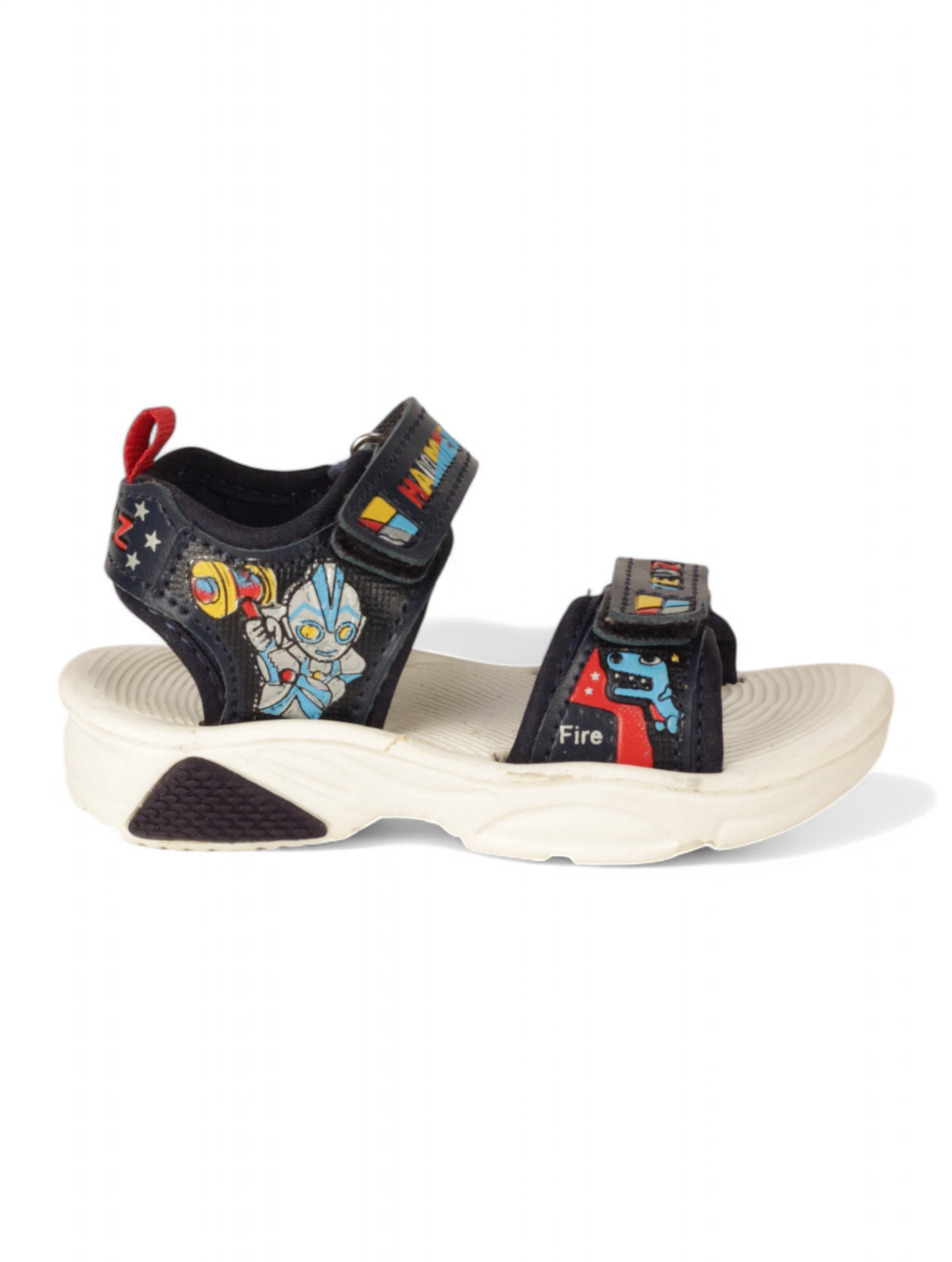 Sandals With Velcro Closing - Navy Blue