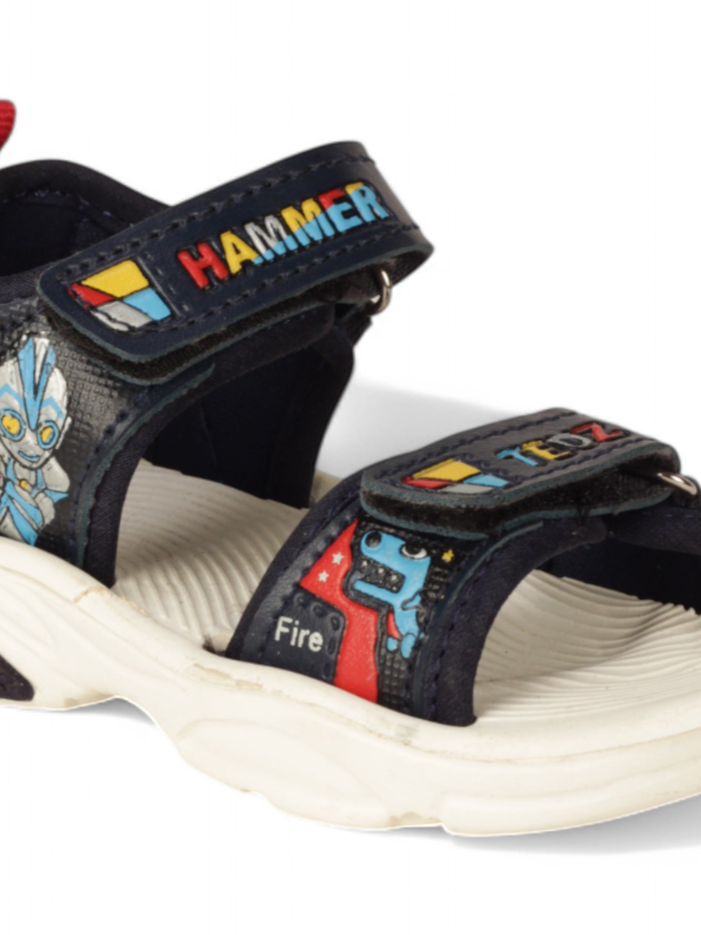 Sandals With Velcro Closing - Navy Blue