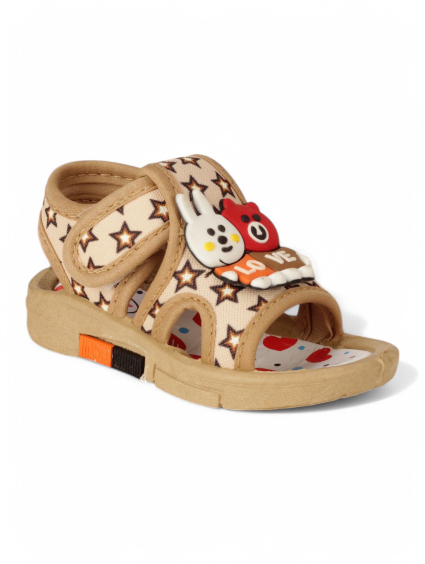 Musical Sandals With Velcro Closing - Brown