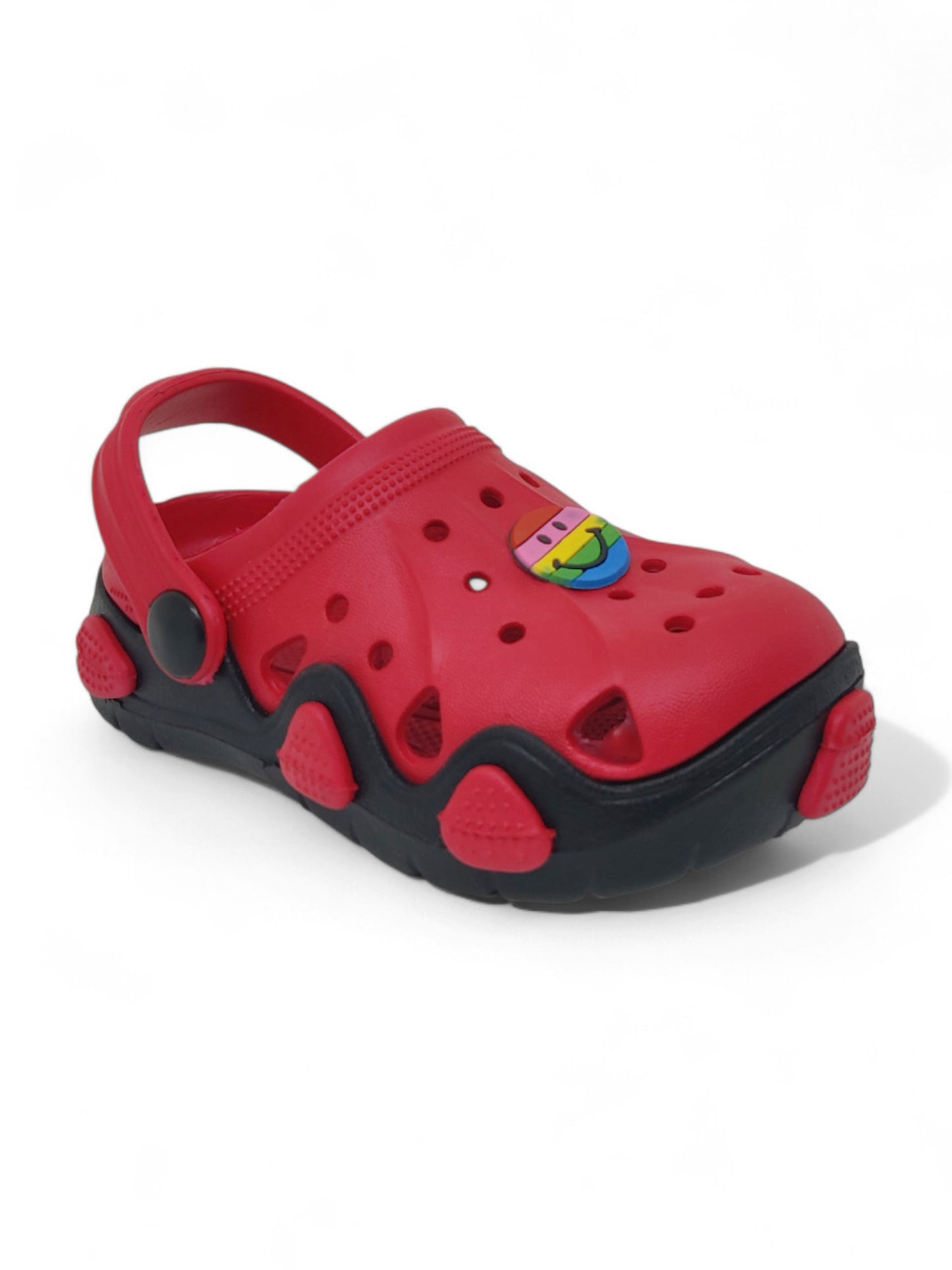 Smily Applique Anti-Slip Clogs - Red