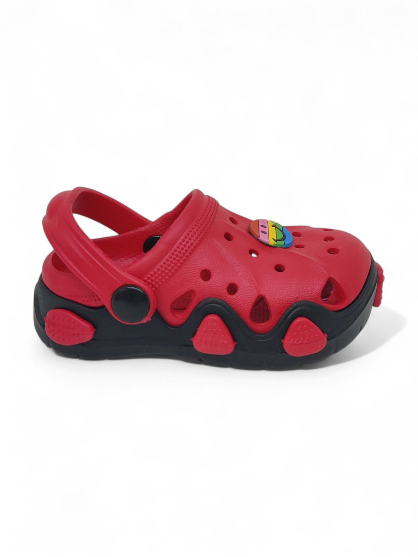 Smily Applique Anti-Slip Clogs - Red