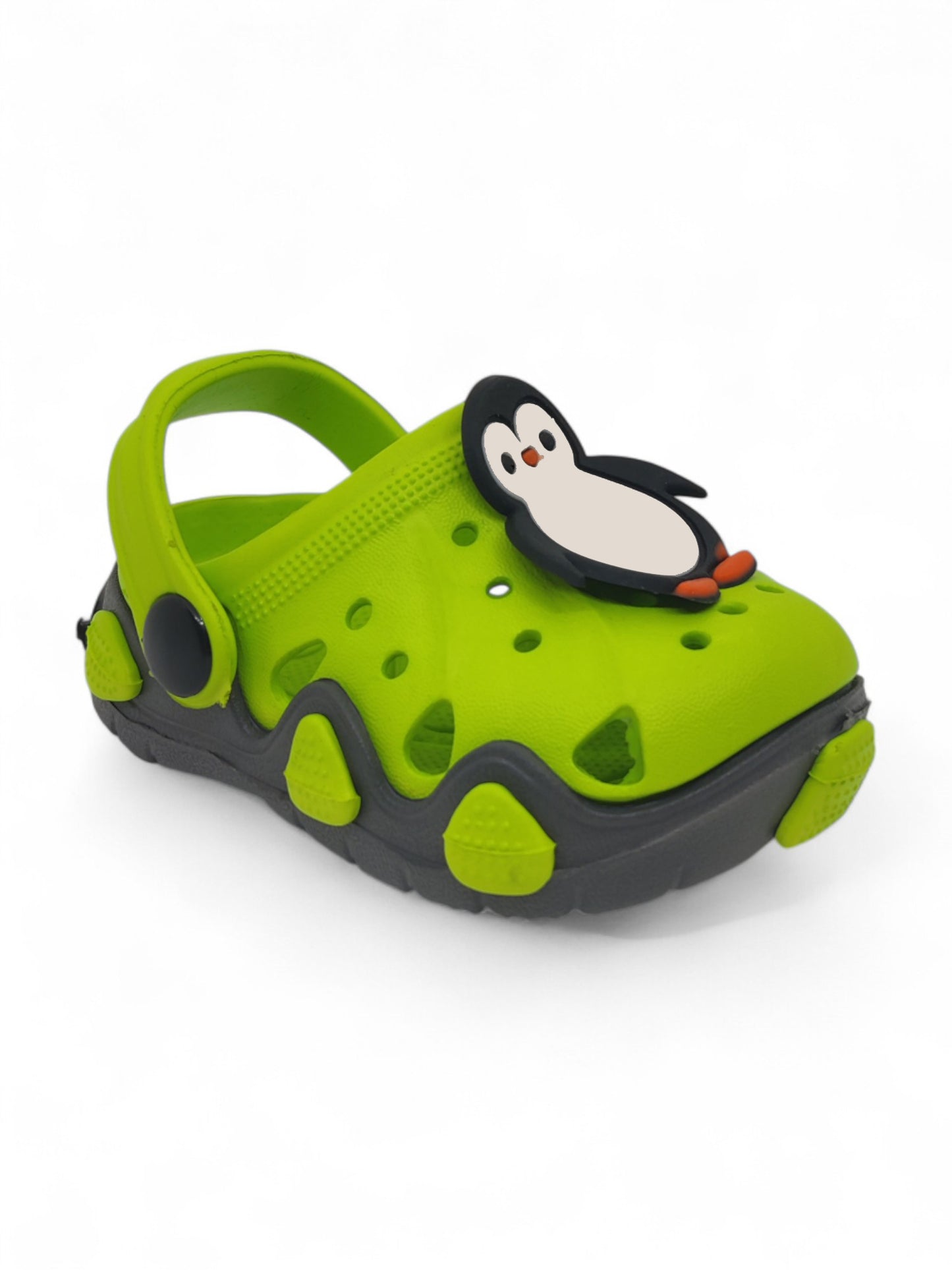 Penguin Applique Anti-Slip Clogs - Green