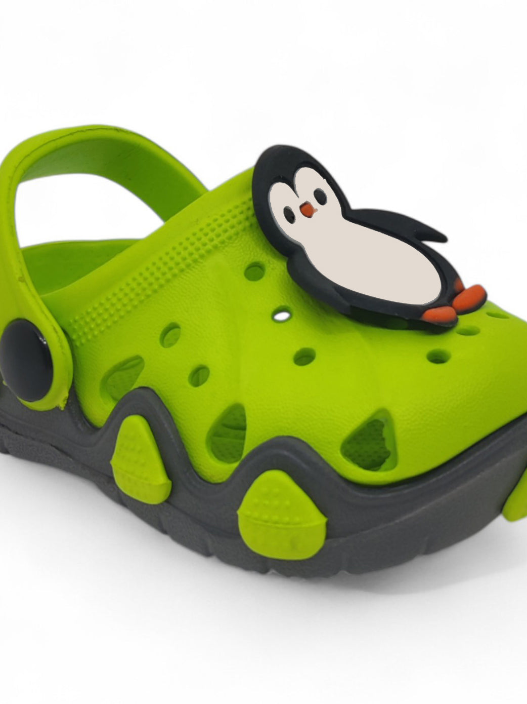 Penguin Applique Anti-Slip Clogs - Green