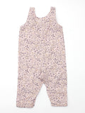 Pink Floral Sleeveless Jumpsuit With Hairband