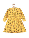 Yellow Mickey Printed Cotton Frock