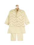 Embroidered Kurta Pajama Set - Yellow