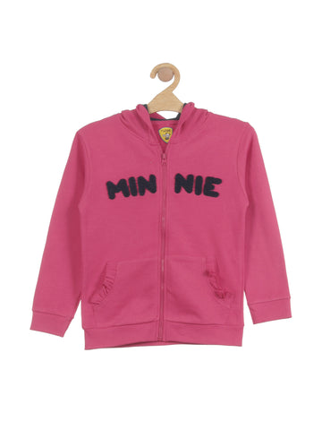 Minnie Front Open Hooded Sweatshirt - Pink