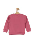 Cat Print Round Neck Sweatshirt - Pink