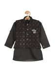 Embroidered Kurta Pajama Set - Black