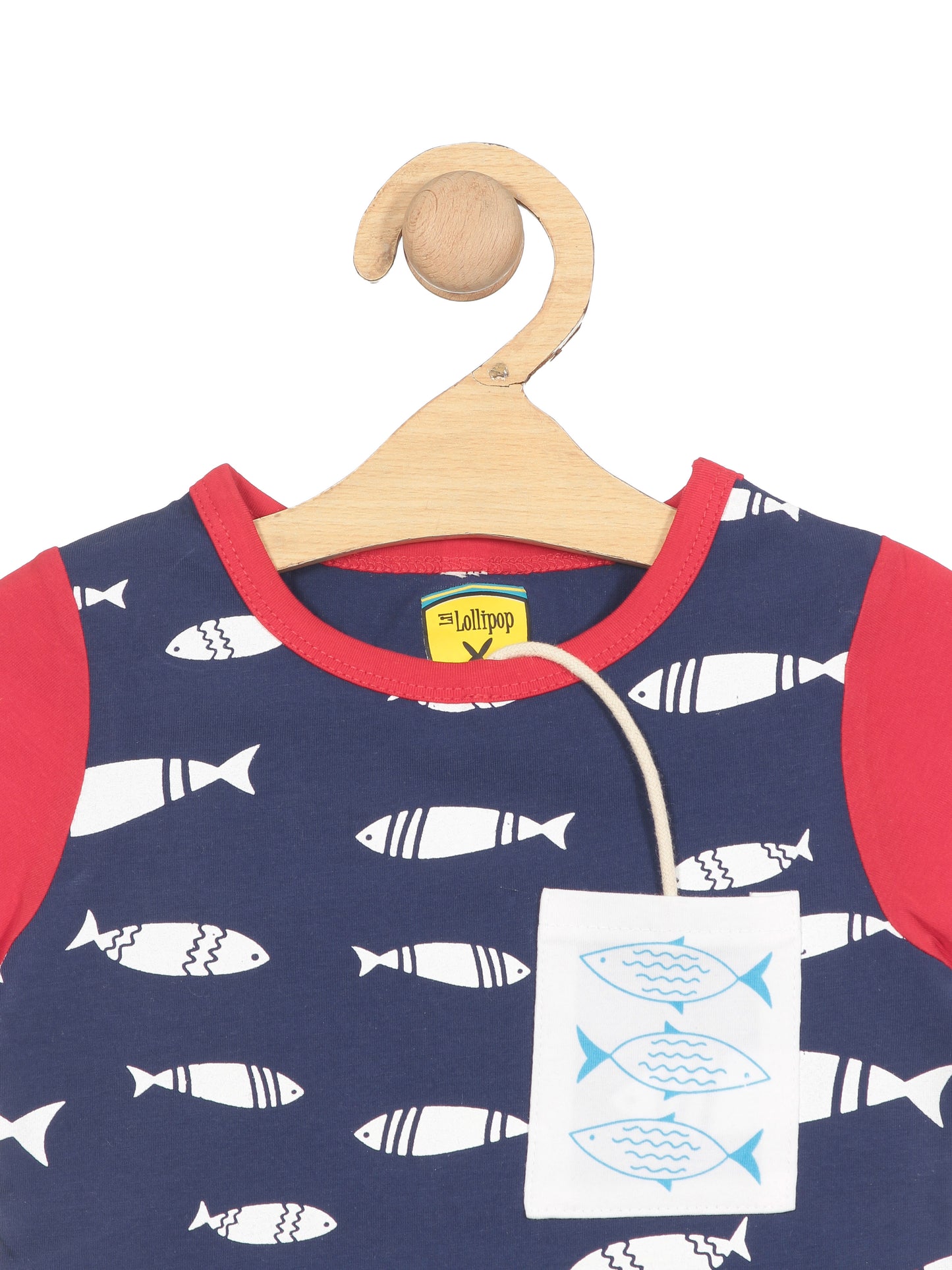 Navy Blue Fish Print T-shirt