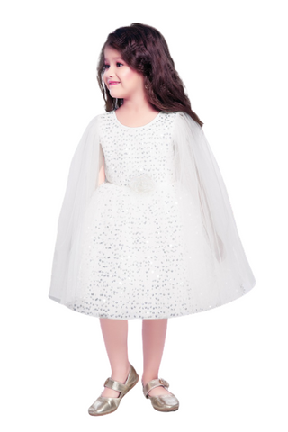 White Shimmer Party Frock