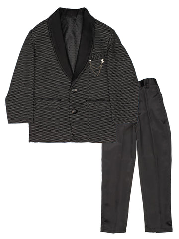 Black Polka Dot Suit With Black Trouser