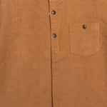 Boys Band Collar Linen Brown Full Sleeve Shirt