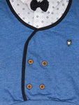 Blue Waist Coat With White Shirt & Khaki Trouser