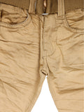 Light Brown Trousers With Canvas Belt
