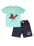 Blue Super Dude T-Shirt With Shorts