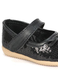 Mary Jane's Belle with Applique Detail - Black