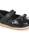 Mary Jane's Belle with Applique Detail - Black