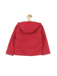 Front Open Fur Lined Jacket - Red