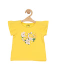 Premium Cotton Floral Print Top - Yellow
