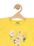 Premium Cotton Floral Print Top - Yellow