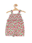 Premium Cotton Floral Print Jumpsuit - Red