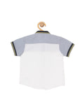 Premium Cotton Striped Printed Half Shirt - Blue
