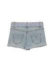 Mild Distressed Denim Shorts With Belt- Blue