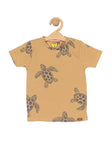 Premium Cotton Printed Tshirt - Brown