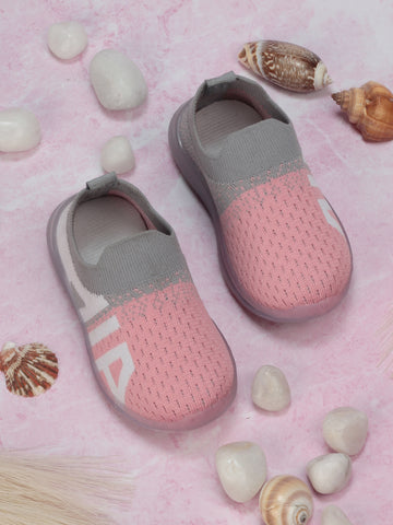 Sports Slip On Shoes With Led Light - Pink
