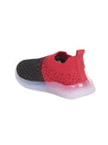 Sports Slip On Shoes With Led Light - Red