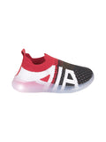 Sports Slip On Shoes With Led Light - Red
