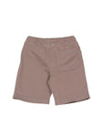 Elastic Waist Mild Distressed Denim Shorts - Brown