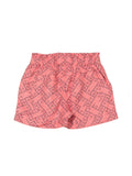 Premium Cotton Elastic Waist Printed Shorts - Peach